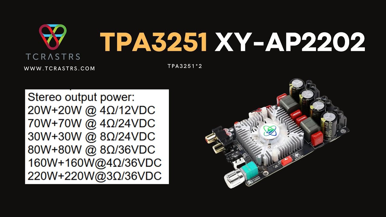 XY-AP2202 TPA3251 audio amplifier board tests, measurements, and