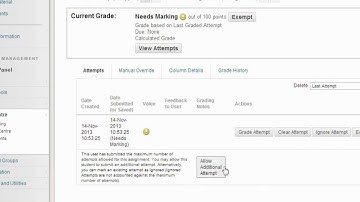 Allowing a student to resubmit an assignment in Blackboard