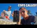 ANGRY GUY DUMPS DEAD FISH ON ME While FISHING!!! (COPS CALLED)