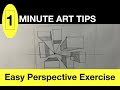 Easy 1-Point Perspective Exercise |  1 Minute Art Tips