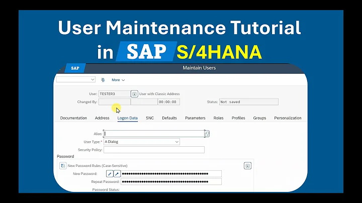 SAP SU01 Explained: How to Create & Manage Users in S/4HANA