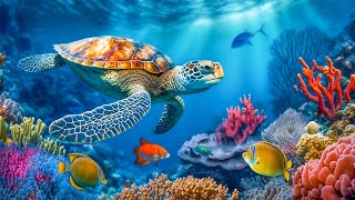 Relaxing music and seabed 🎵 Calm the mind 🎵 Beautiful Coral Reef Fish - Stress Relief #4