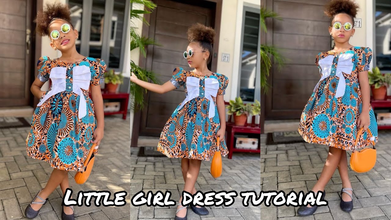 LITTLE GIRLS FLARE DRESS TUTORIAL - YouTube