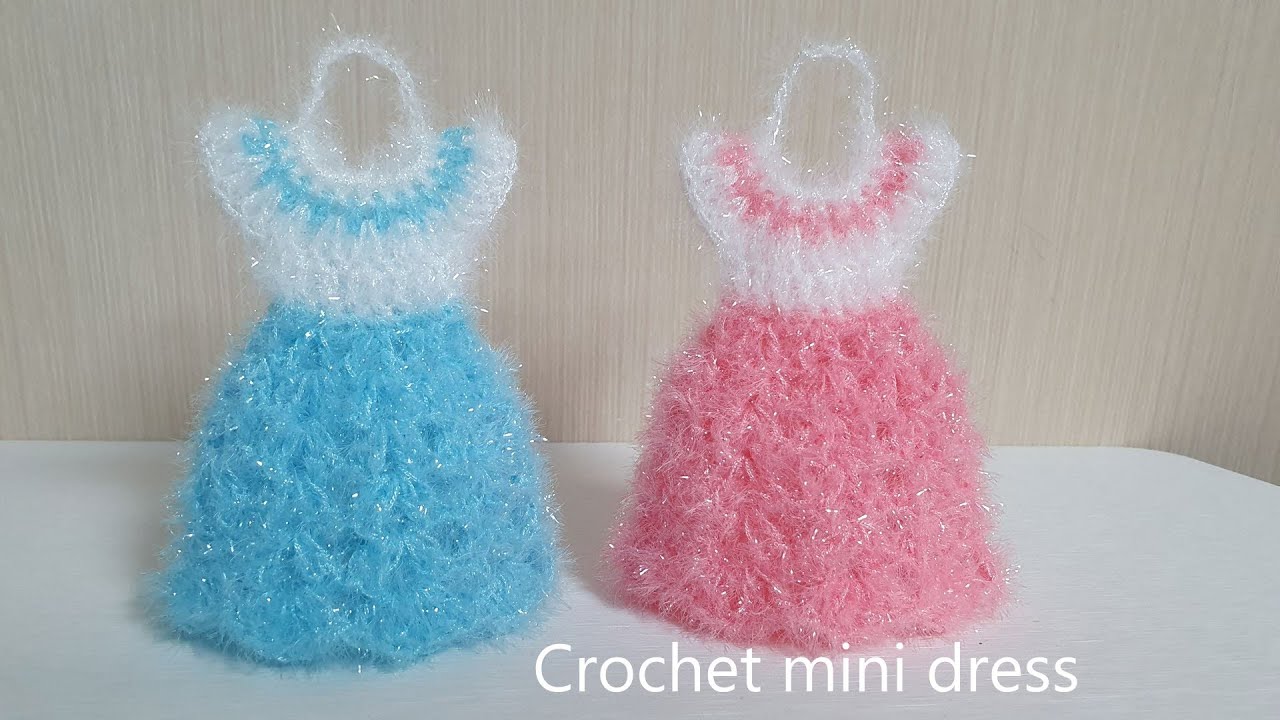 💖60만뷰💖 초보용 원피스 수세미뜨기 Crochet  Mini Dress (Beginner)