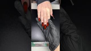 Air brush ombre black and red naillover nail spookyseason ombre nails