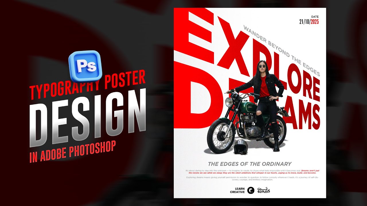 Modern Poster Design in Photoshop | Typography Poster Design | Adobe ...