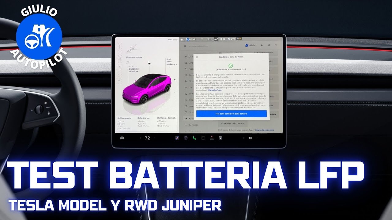 TEST Batteria LFP  Tesla Model Y RWD Juniper dopo 21000km e circa 6 mesi.