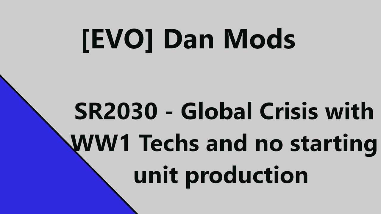 SR2030 GC WW1 No units or Production Mod Release