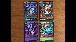 stained glass pokemon card Charizard GX Gold Metal Fan Art Collectible Display Articuno GX 2019 Pokemon Sun Jolteon, Flareon and Vaporeon stained-glass