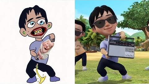 Upin & Ipin drawing funnymeme😅 - Goyang Upin & Ipin [Music Video] funny drawing Meme 🤣🤣