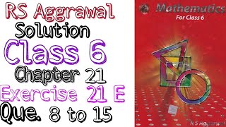 Rs Aggarwal Class 6 Exercise 21E Question number 8 to 15 | Concept of Perimeter and Area | MD Sir