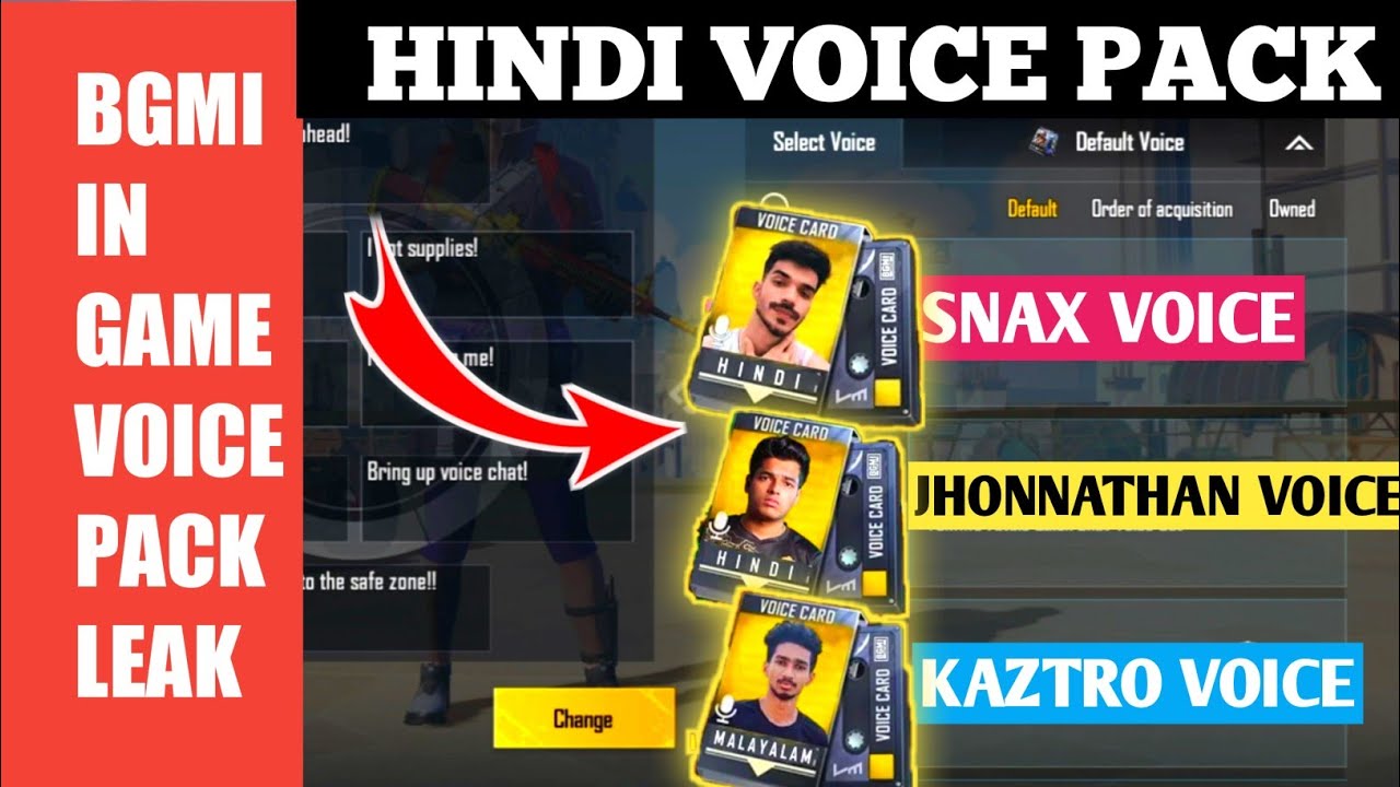 Bgmi Hindi In Game Voice Pack Revealed | Bgmi Snax Dynamo Mortal Voice ...