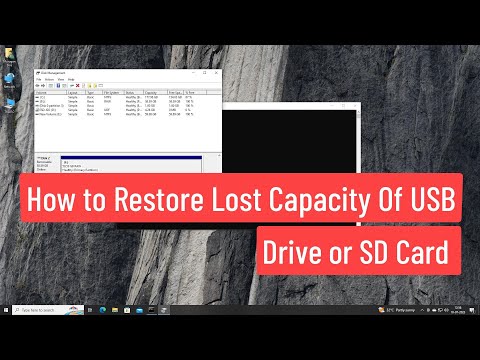 How to Restore Lost Capacity Of  USB Drive or SD Card (Recover Original Space)