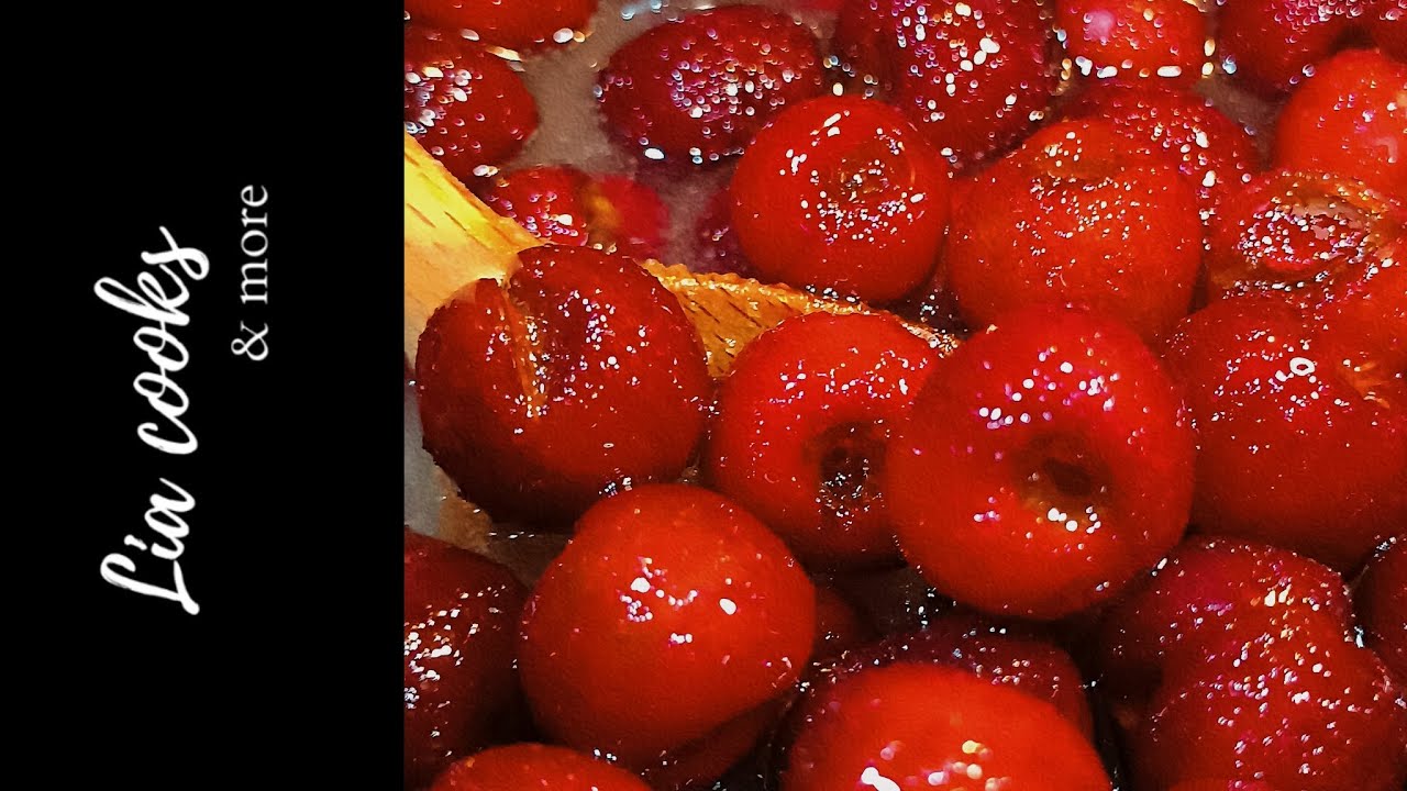 Τραγανό Γλυκό του κουταλιού Κεράσι 🍒/ Sweet cherry | Lia Cooks GR