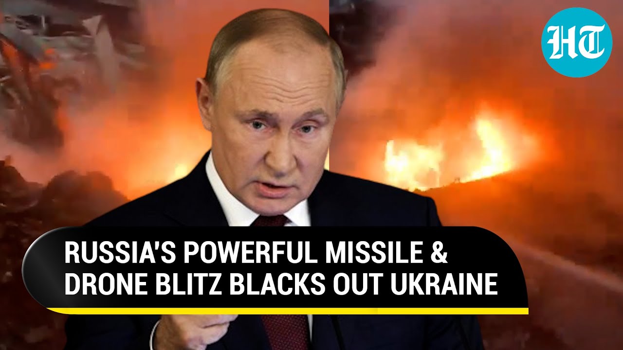 Putin Pounds Ukraine With 90 Missiles 60 Shahed Drones Blaze At Largest Dam Blackout In Kharkiv