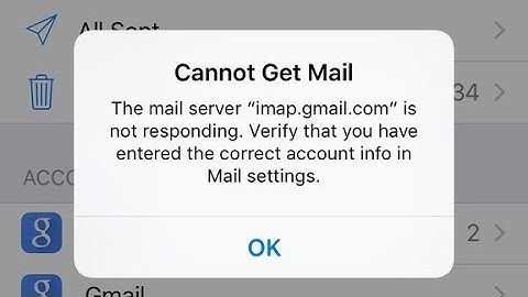 Cannot Get Mail The mail Server imap gmail com not Responding error on iPhone ans iPad in iOS 18