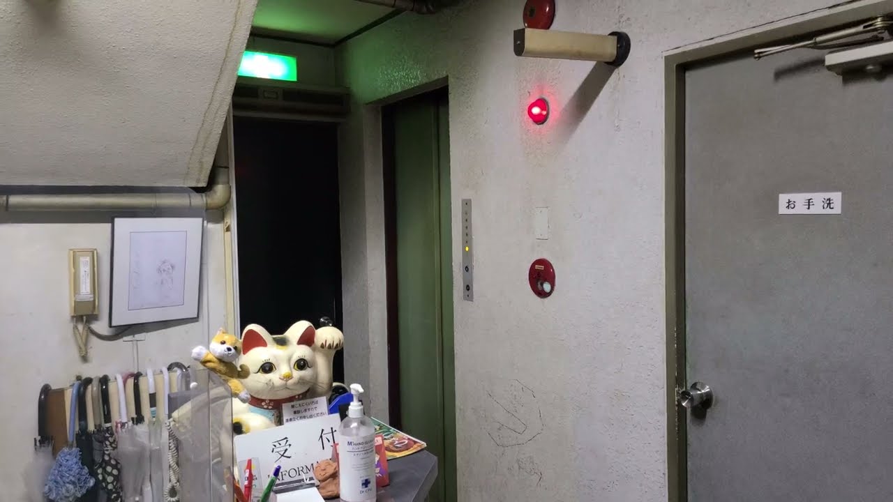昭和旅館の古参機種】最初期エレメイト現存！東芝製の古いエレベーター