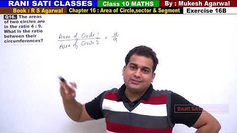 Class 10 Maths (Ex 16B Q16) Area of Circle,Sector & Segment (RS Aggarwal 2019)