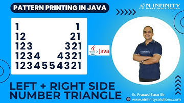 Pattern Printing in JAVA | Session 24 | Left + Right Side Number Triangle Pattern Printing