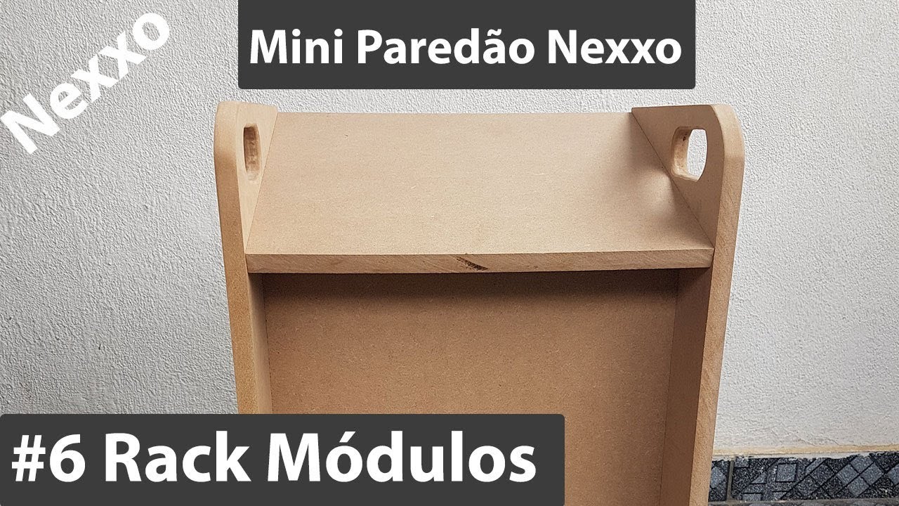 montando o rack dos módulos no mini paredão 8 graves 