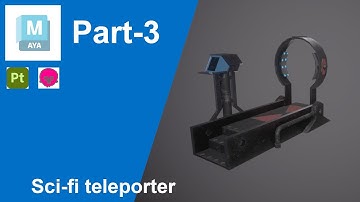 Sci-fi teleporter 3D model in Autodesk MAYA 2023 (texturing & rendering)---Modeling part 3