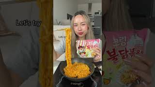 Buldak Cream Carbonara Spicy Noodles #mukbang #food #samyang