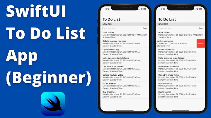 SwiftUI To Do List for Beginners (Xcode 12, SwiftUI 2, 2020) - iOS Development