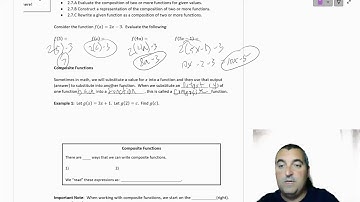 2.7 Composition of Functions Part 1