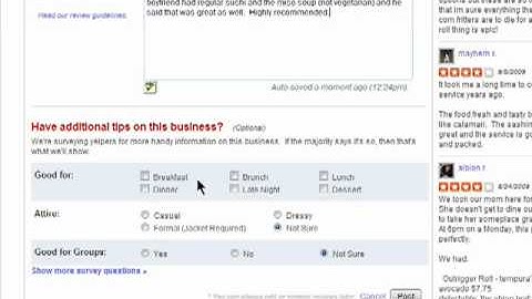 Writing a Yelp review