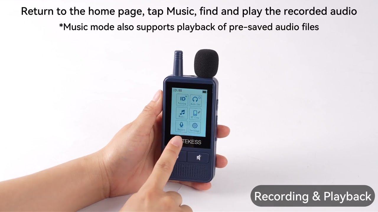TT133 Smart Touchscreen Guide System for Groups, Dual-Screen Battery Display, Fast Charging, Recording and Playback, Bluetooth, AUX Input, Clear Audio for City Tours, Sightseeing, International Meetings