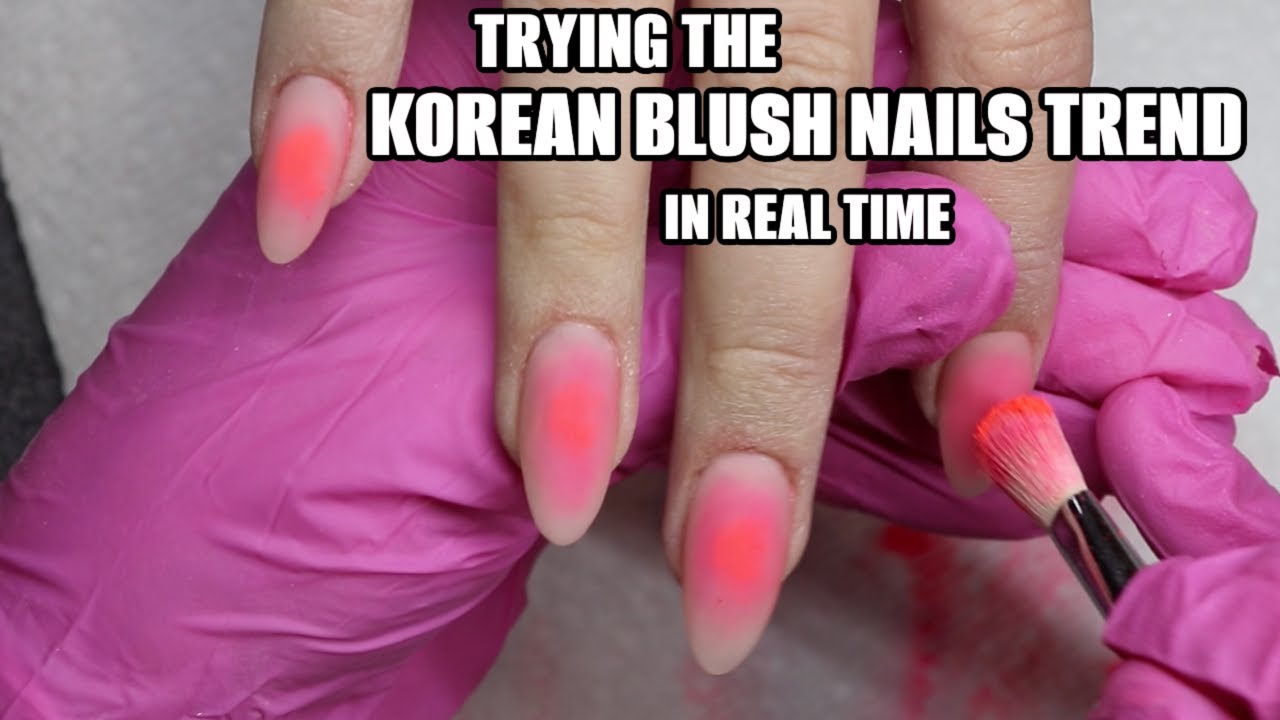💅🏼 TRYING KOREAN BLUSH NAILS TREND - in real time