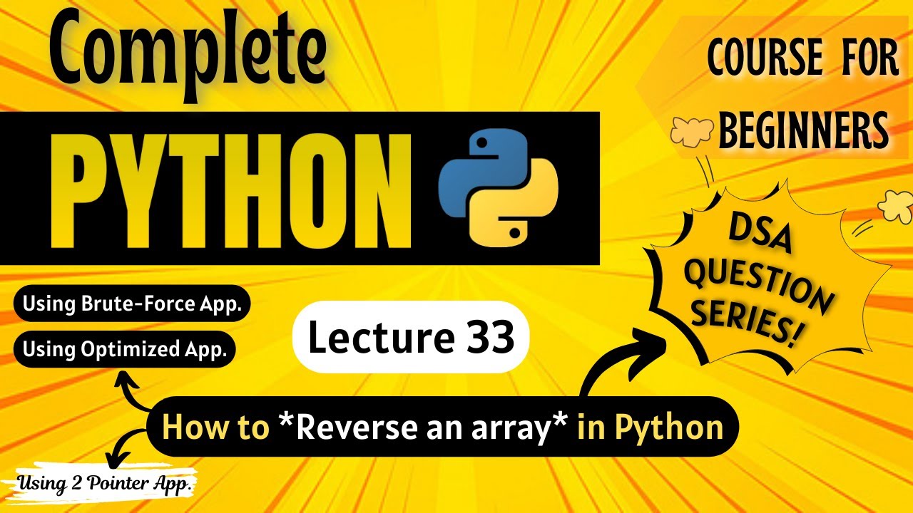 *How to Reverse an Array in Python* | Python Full course for Beginners ...