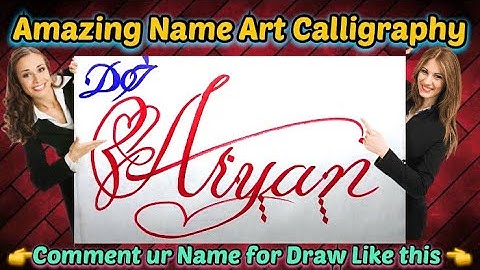 DJ Aryan Name Signature Calligraphy Status | How to Draw, Cursive Calligraphy with Cut Marker