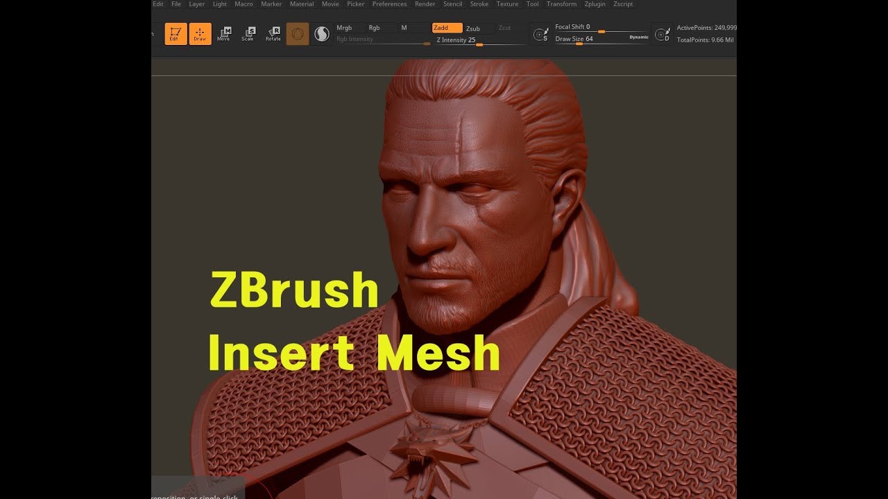 zbrush creating insert mesh with color
