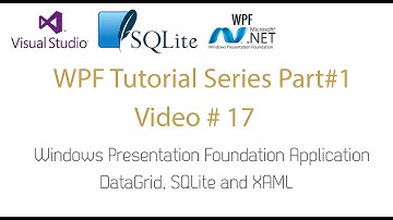 WPF Application Datagrid SQLite Offline Database - WPF Tutorial Series#1