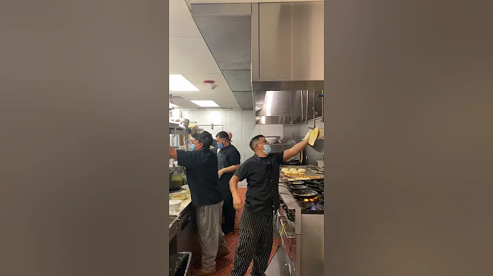 Busy cook line , breakfast , Fast cooks