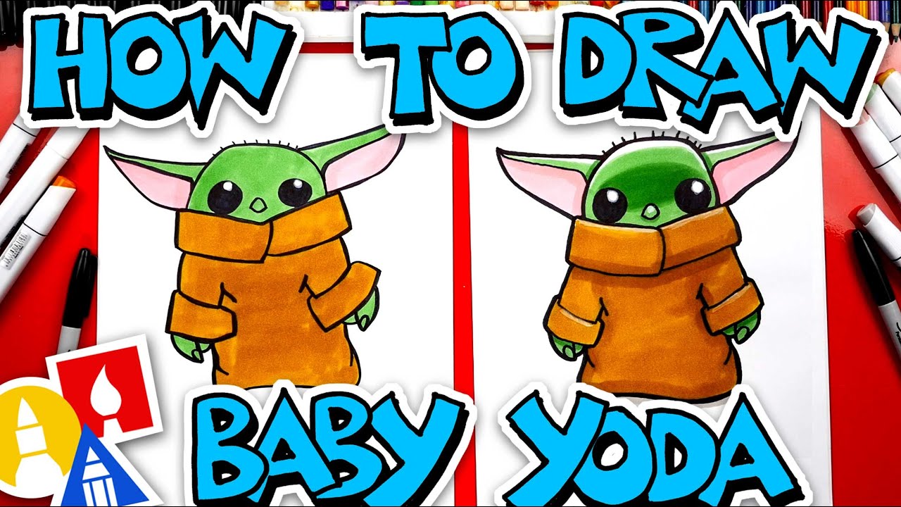 How To Draw Baby Yoda From The Mandalorian Youtube