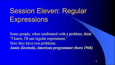 Session 11 Introduction