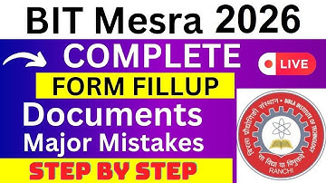 BIT Mesra 2026 Application Form - BIT Mesra Registration 2026| How To Fill BIT Mesra 2026 Form