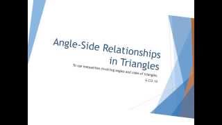 Angle-Side Relationships