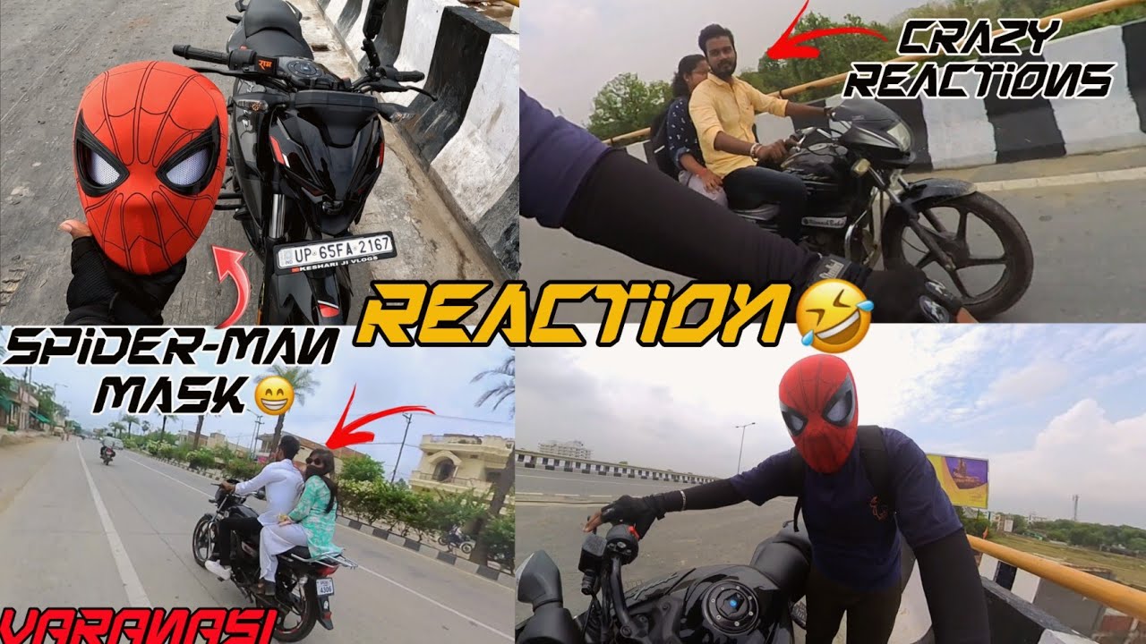 Spider-Man Mask Reaction || keshari ji vlogs || Public Reaction ||#motovlog  #youtubefeed #reaction