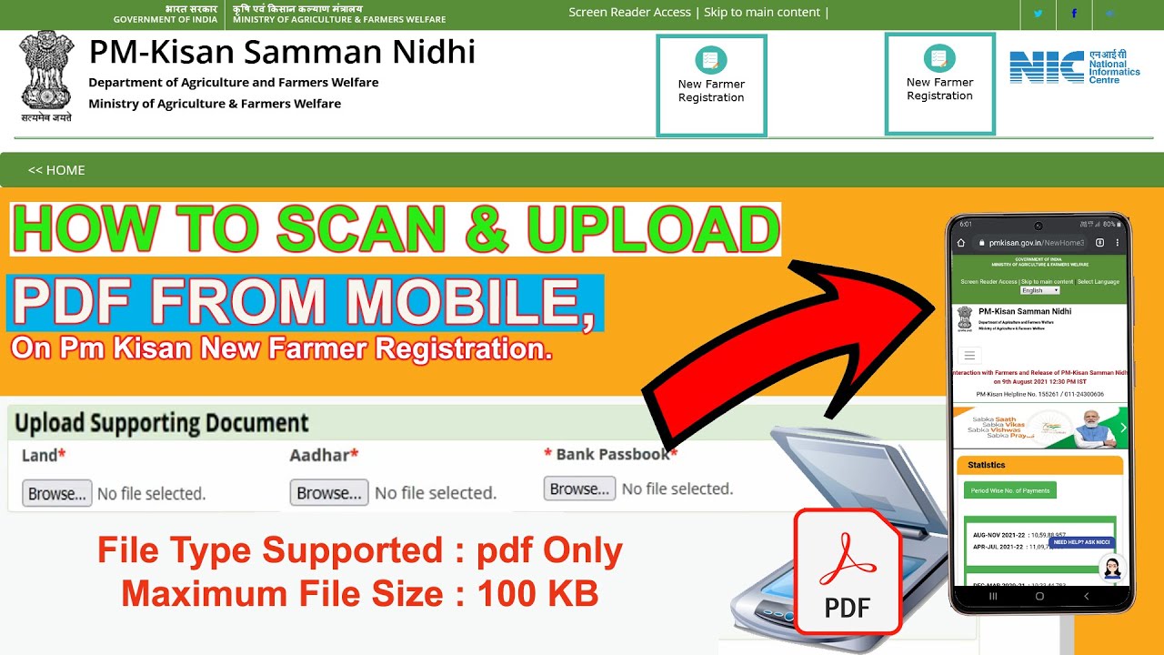 HOW TO UPLOAD SUPPORTING DOCUMENT ON PM KISAN NEW REGISTRATION YouTube