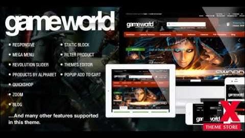Preview OpenCart Game Theme - GameWorld TFx OpenCart