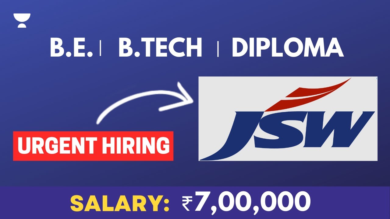 JSW Multiple Vacancies Salary Upto 7 LPA Permanent Job Job jsw-multiple-vacancies-salary-upto-7-lpa-permanent-job-job