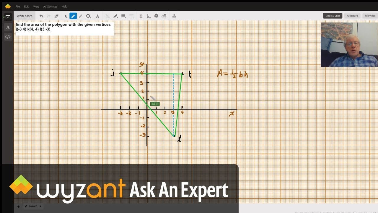 Find The Area Of The Polygon With The Given Vertices J 3 4 K 4 4 L 3 3 Wyzant Ask An Expert