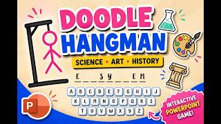 Doodle Hangman 🔥 Interactive PowerPoint Game with Timer, Music & Score System