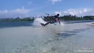 Amazing Maldives # Kitesurfing at flat water in kaashidhoo