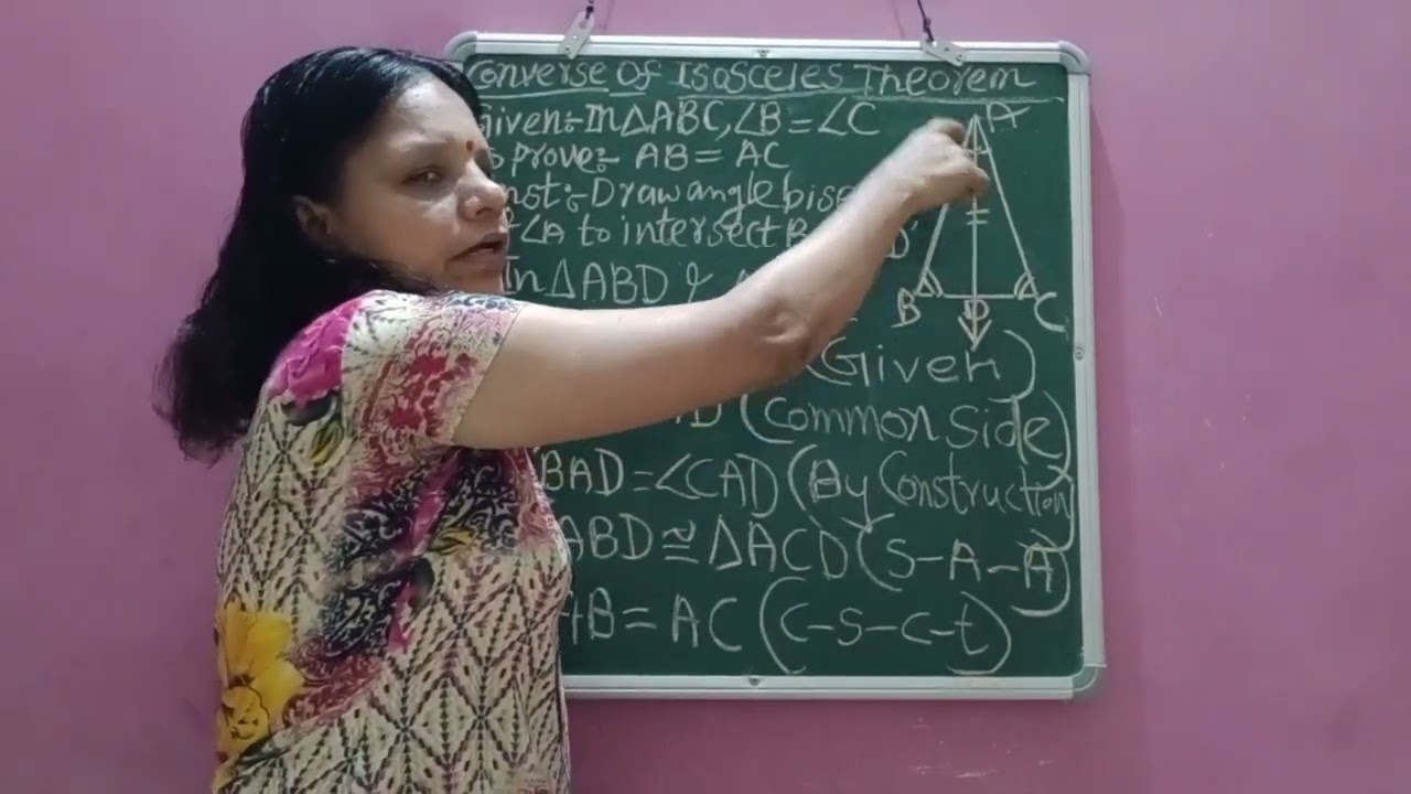 Basic Maths Lessons||Proof of converse theorem of isosceles.