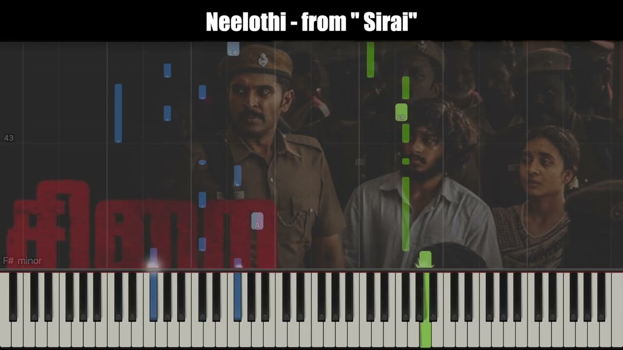 NEELOTHI - SIRAI | Piano Tutorial Full Song | Vikram Prabhu | Justin Prabhakar