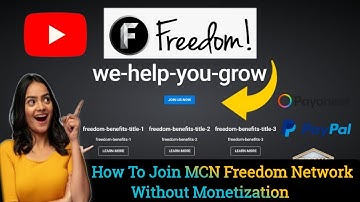 How to join freedom MCN network without monetization